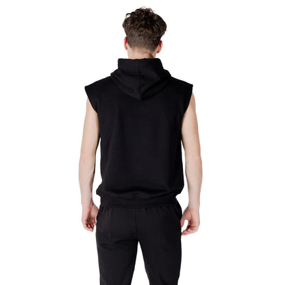 Hooded Hoodie by Icon for men in cotton polyester black features a slouchy chic silhouette, detailed with a slouchy chic and a signature hooded neckline for an elevated aesthetic.