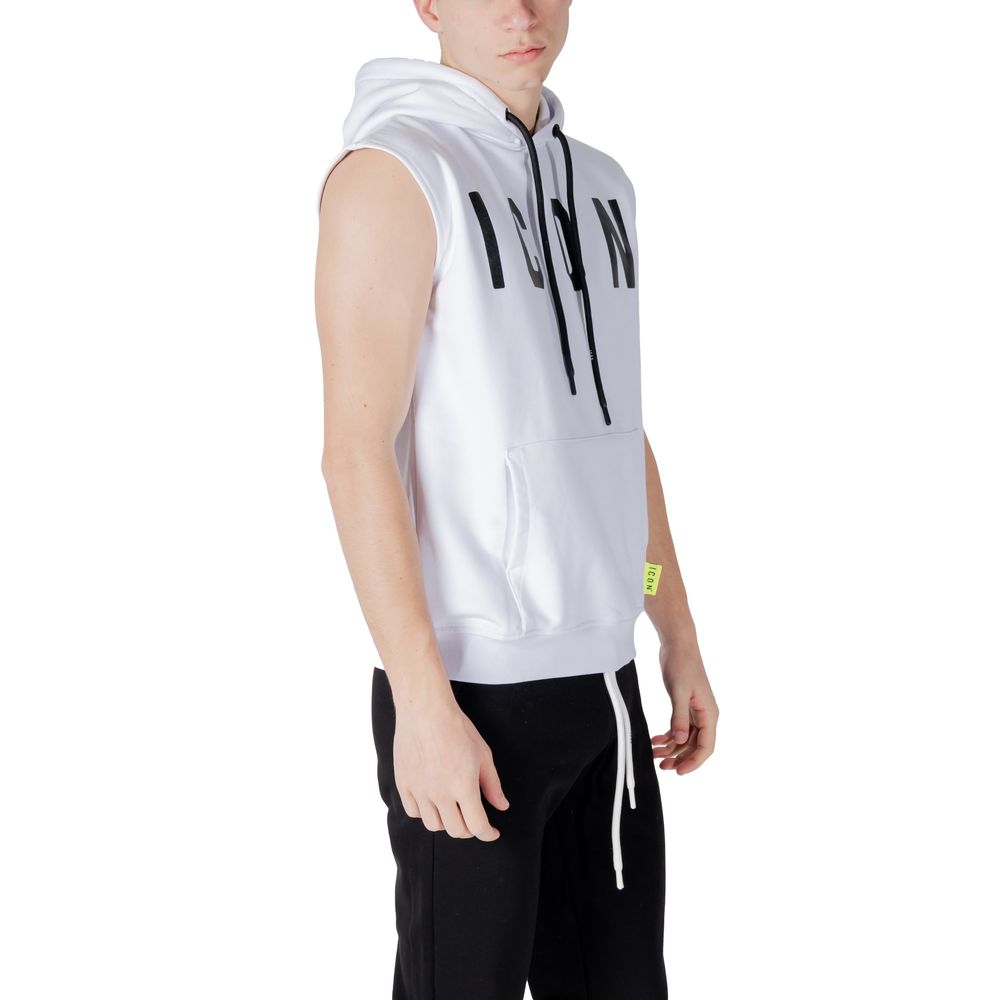 Hooded Hoodie by Icon for men in cotton polyester white features an luminous silhouette, showcasing a sophisticated hooded neckline and for a truly luminous look.