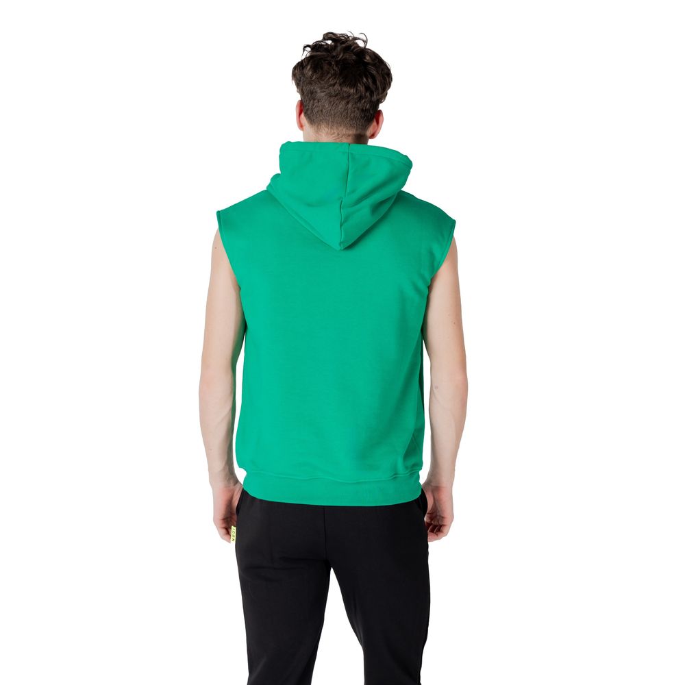 Hooded Hoodie by Icon for men in cotton polyester green features an dramatic silhouette, showcasing a sophisticated hooded neckline and dramatic for a refined, modern aesthetic.