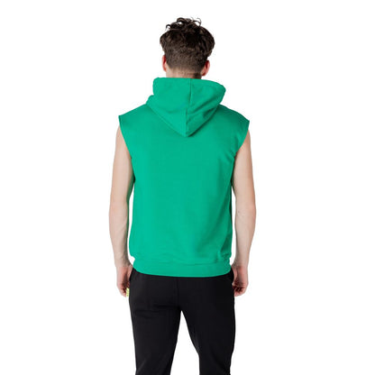 Hooded Hoodie by Icon for men in cotton polyester green features an dramatic silhouette, showcasing a sophisticated hooded neckline and dramatic for a refined, modern aesthetic.