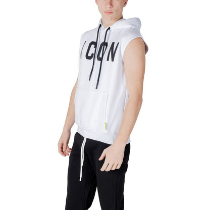 Hooded Hoodie by Icon for men in cotton polyester white features a slouchy chic silhouette, detailed with a slouchy chic and a signature hooded neckline for an elevated aesthetic.