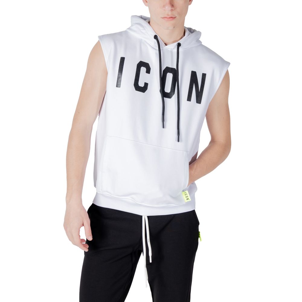 Hooded Hoodie by Icon for men in cotton polyester white features an avant-garde silhouette, showcasing a sophisticated and detail for a truly avant-garde finish.