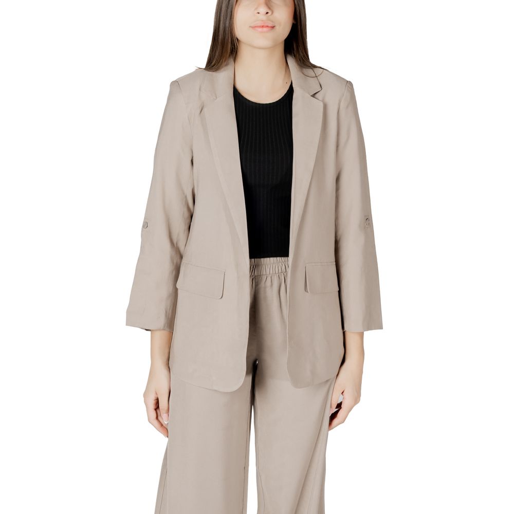 Only Women's Lightweight Polyester & Viscose Blazer - Beige