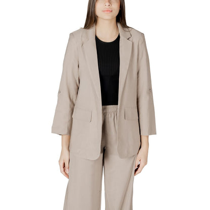 Only Women's Lightweight Polyester & Viscose Blazer - Beige