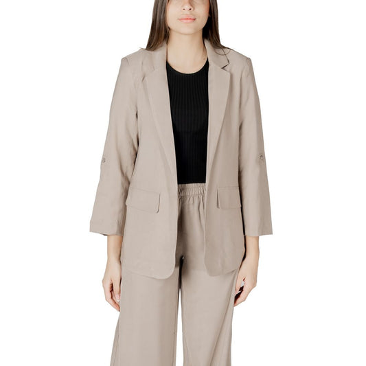 Only Women's Lightweight Polyester & Viscose Blazer - Beige