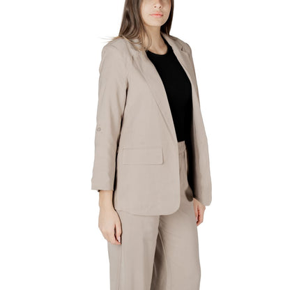 Only Women's Lightweight Polyester & Viscose Blazer - Beige