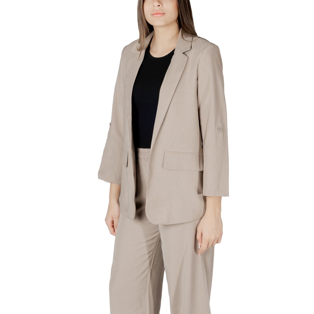 Only Women's Lightweight Polyester & Viscose Blazer - Beige