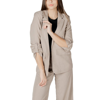 Only Women's Lightweight Polyester & Viscose Blazer - Beige