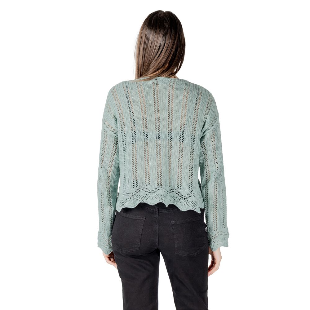 Only Women's V-Neck Cotton Polyester Sweatshirt - Turquoise