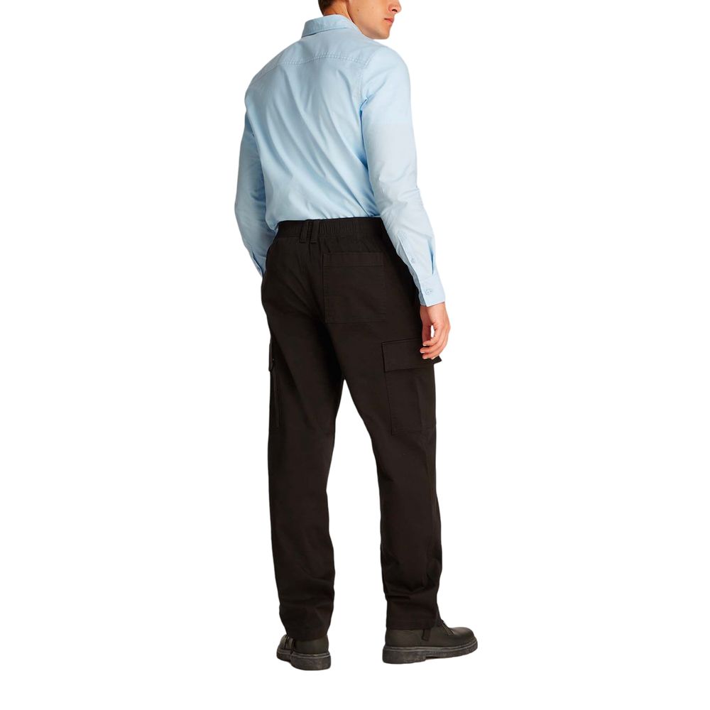 Cargo Pants by Calvin Klein Jeans for men in stretch cotton black features a architectural straight-leg & regular-fit with a architectural long and architectural .