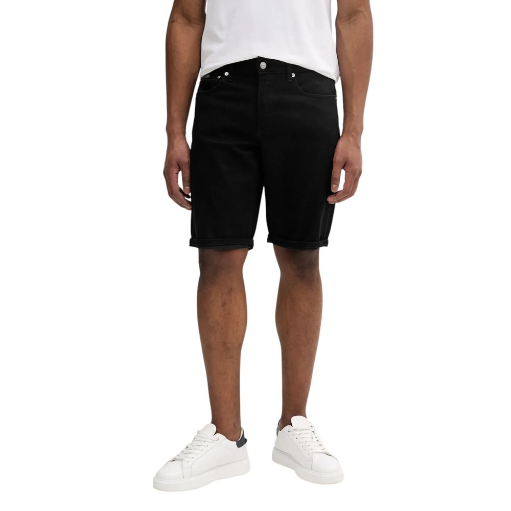 Calvin Klein Jeans Men's Regular-Fit Lightweight Stretch Cotton Bermuda Shorts - Black
