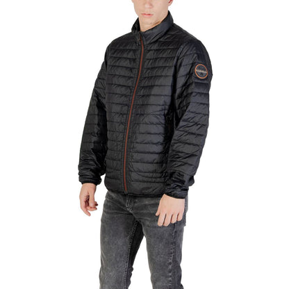 Windbreaker Jacket by Napapijri for men in polyamide black features an magnificent silhouette, showcasing the sophisticated and functional thermal, lightweight, insulated & windproof for a premium, magnificent look.