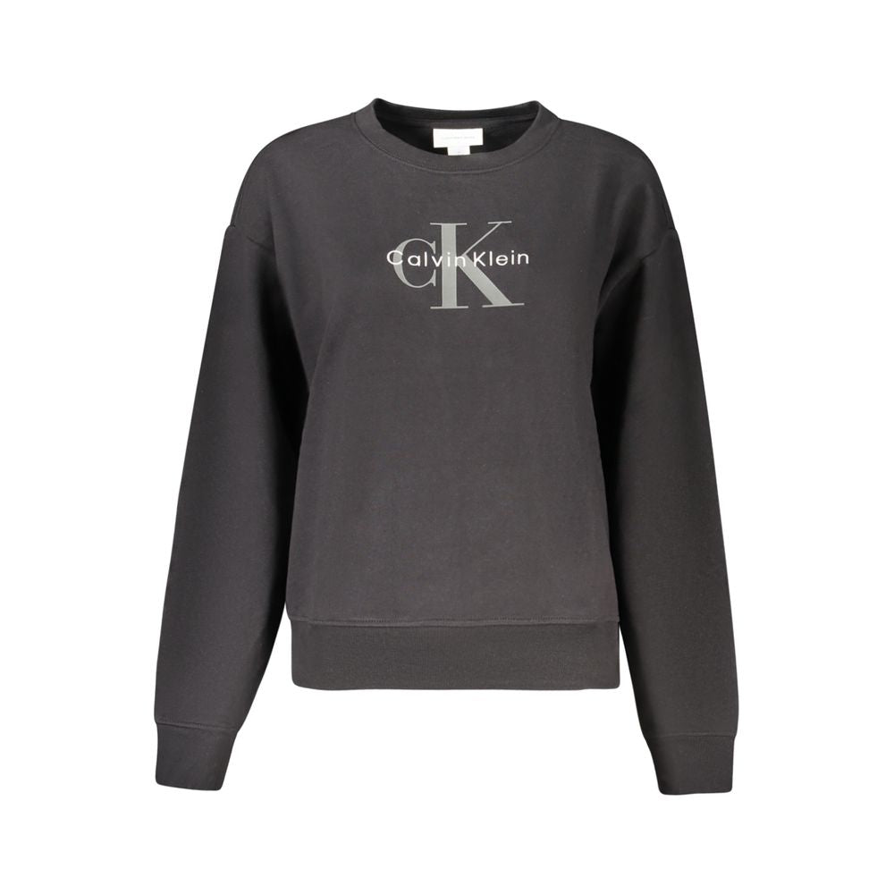 Sweatshirt by Calvin Klein for women in cotton polyester black & print features a unrivaled silhouette with a refined and unrivaled detailing for a sophisticated look.