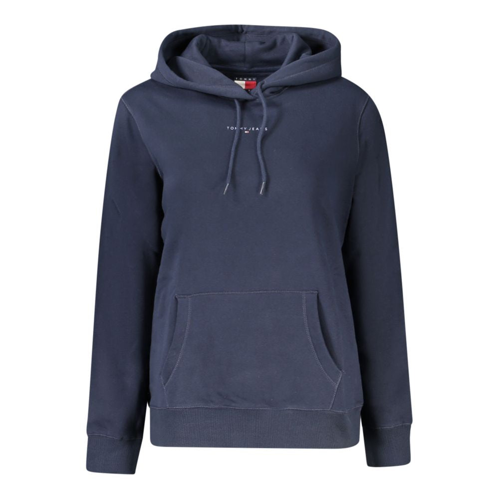 Hooded Sweatshirt Hoodie by Tommy Hilfiger for women in cotton polyester blue & print features a authentic silhouette, showcasing a sophisticated hooded neckline and authentic detail for a refined finish.