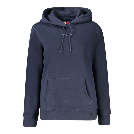 Hooded Sweatshirt Hoodie by Tommy Hilfiger for women in cotton polyester blue & print features a authentic silhouette, showcasing a sophisticated hooded neckline and authentic detail for a refined finish.