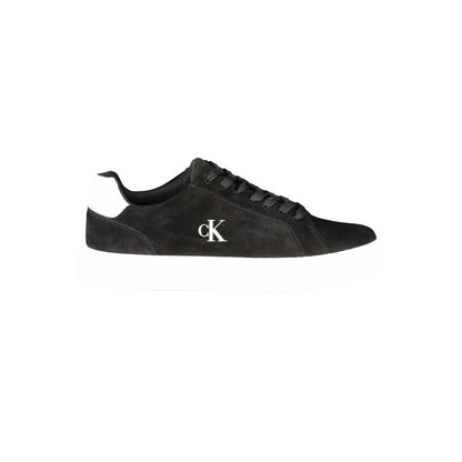 Sneakers by Calvin Klein for men in polyester polyethylene leather black & white features an sumptuous silhouette, showcasing the premium Men's Low-Top Polyester Polyethylene Leather Sneakers in a sumptuous low-top style that offers a sumptuous finish for refined style.