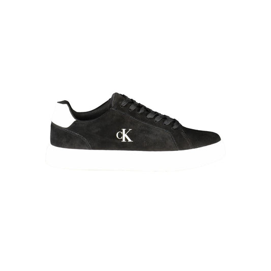 Sneakers by Calvin Klein for men in polyester polyethylene leather black & white features an sumptuous silhouette, showcasing the premium Men's Low-Top Polyester Polyethylene Leather Sneakers in a sumptuous low-top style that offers a sumptuous finish for refined style.