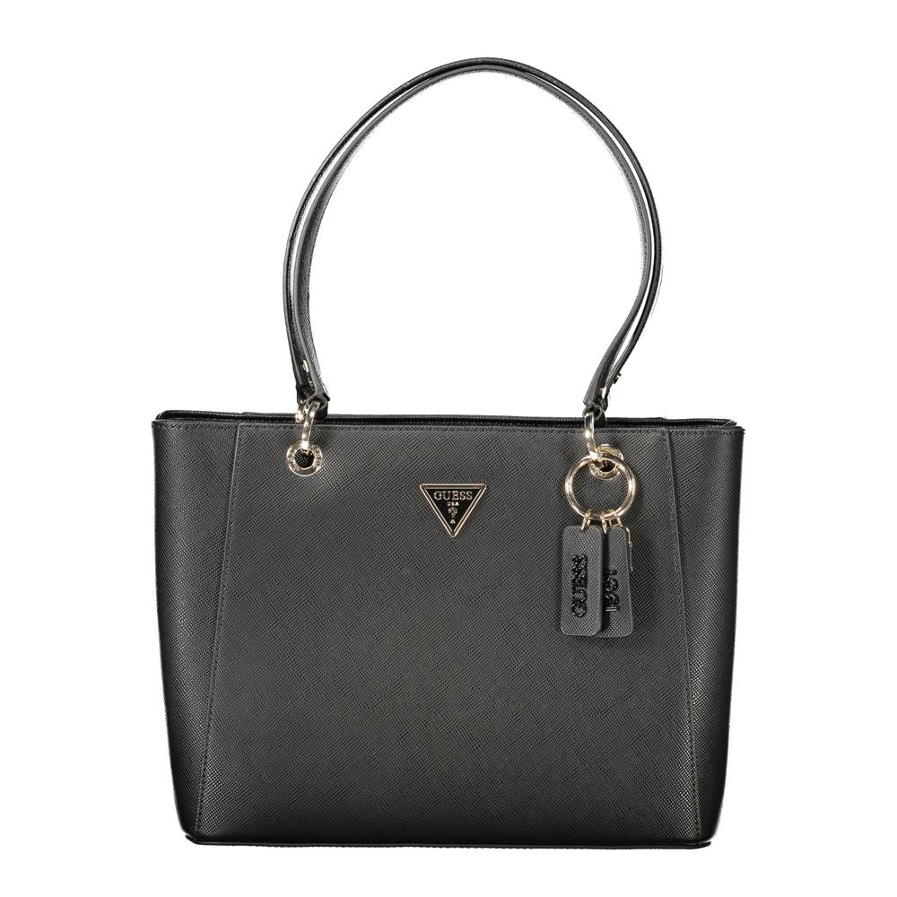 Handbag by Guess Jeans for women in polyethylene black features a exquisite silhouette, showcasing a secure zipper and exquisite external-pockets with versatile for a exquisite finish.