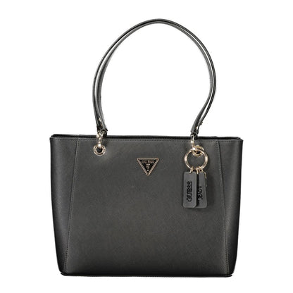 Handbag by Guess Jeans for women in polyethylene black features a exquisite silhouette, showcasing a secure zipper and exquisite external-pockets with versatile for a exquisite finish.