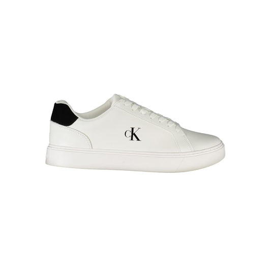 Athletic Sneakers by Calvin Klein for men in polyester polyethylene leather black & white features an stately silhouette, showcasing the signature athletic style of the Men's Athletic Polyester Polyethylene Leather Sneakers collection with a truly stately finish.