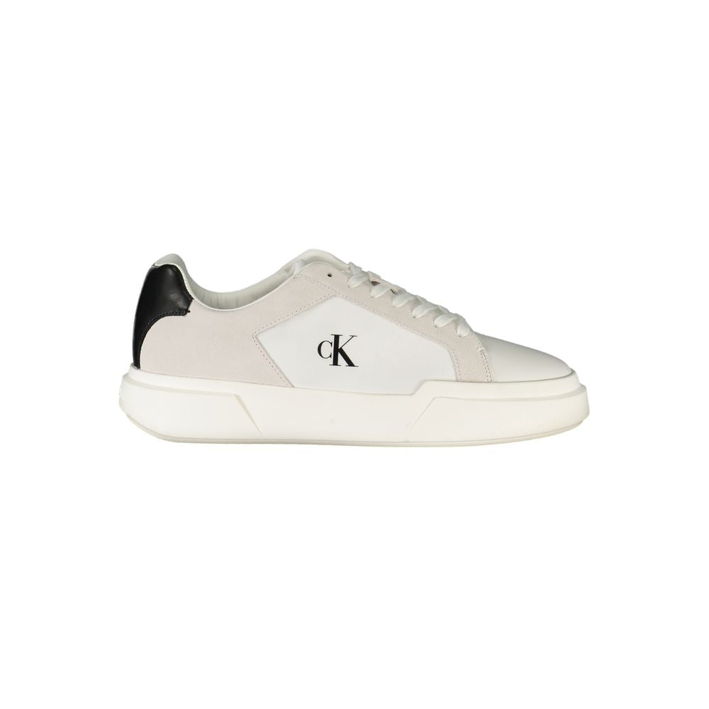 Athletic Sneakers by Calvin Klein for men in polyester polyurethane leather black & white presents a sleek silhouette, perfectly capturing the athletic style essence of Men's Athletic Polyester Polyurethane Leather Sneakers with its sleek design and premium finish.