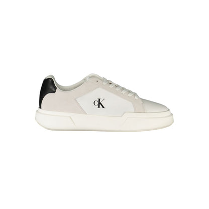 Athletic Sneakers by Calvin Klein for men in polyester polyurethane leather black & white presents a sleek silhouette, perfectly capturing the athletic style essence of Men's Athletic Polyester Polyurethane Leather Sneakers with its sleek design and premium finish.