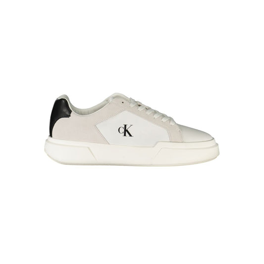 Athletic Sneakers by Calvin Klein for men in polyester polyurethane leather black & white presents a sleek silhouette, perfectly capturing the athletic style essence of Men's Athletic Polyester Polyurethane Leather Sneakers with its sleek design and premium finish.
