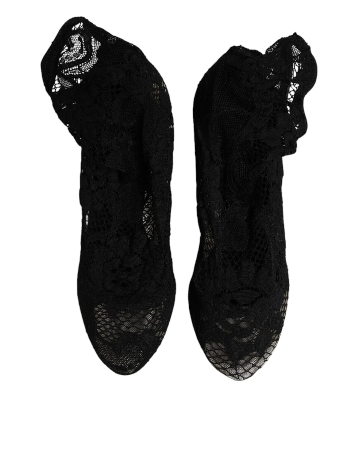 Dolce & Gabbana Women's Polyamide Viscose Calf & Goat Leather High-Heel Ankle Mid-Calf Short Boots - Black Signature