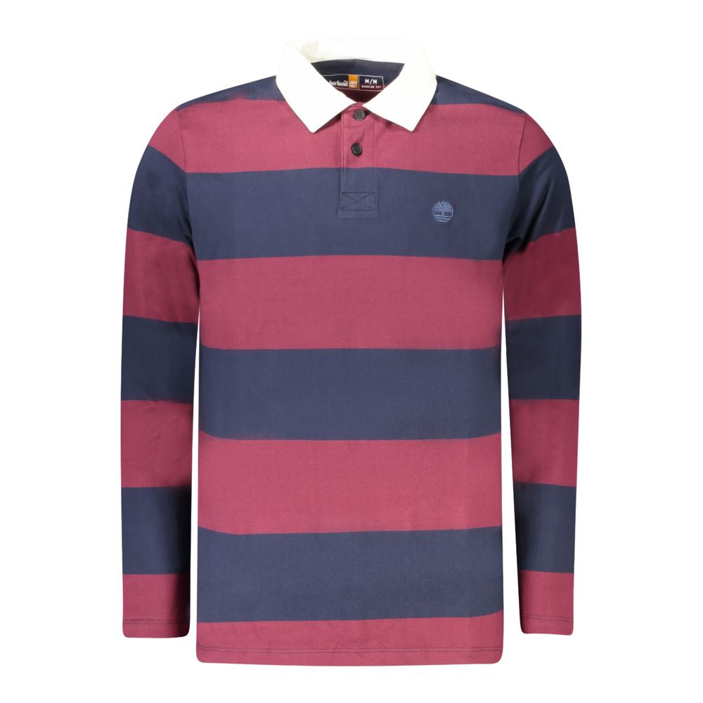 Polo Shirt by Timberland for men in cotton red & striped presents a sleek silhouette, featuring a refined and long-sleeve for a sleek finish.