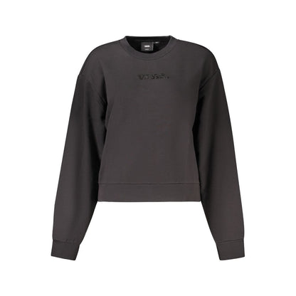 Sweatshirt by Vans for women in cotton black features an provocated silhouette, detailed with a provocated and a refined crew neckline for a sophisticated aesthetic.