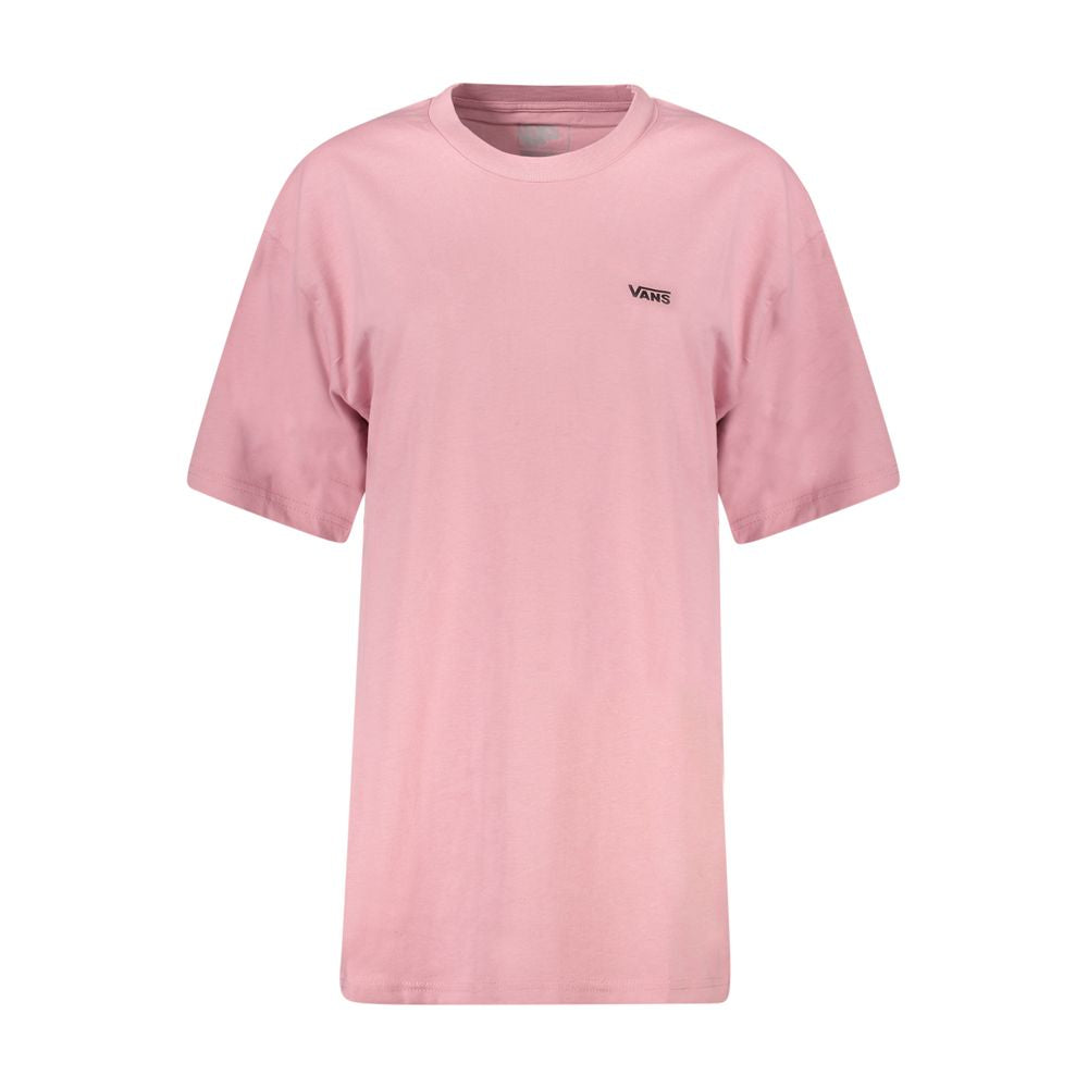 T-Shirt by Vans for women in cotton pink, signature & print features a plush silhouette, showcasing a sophisticated crew neckline and for a truly plush finish.