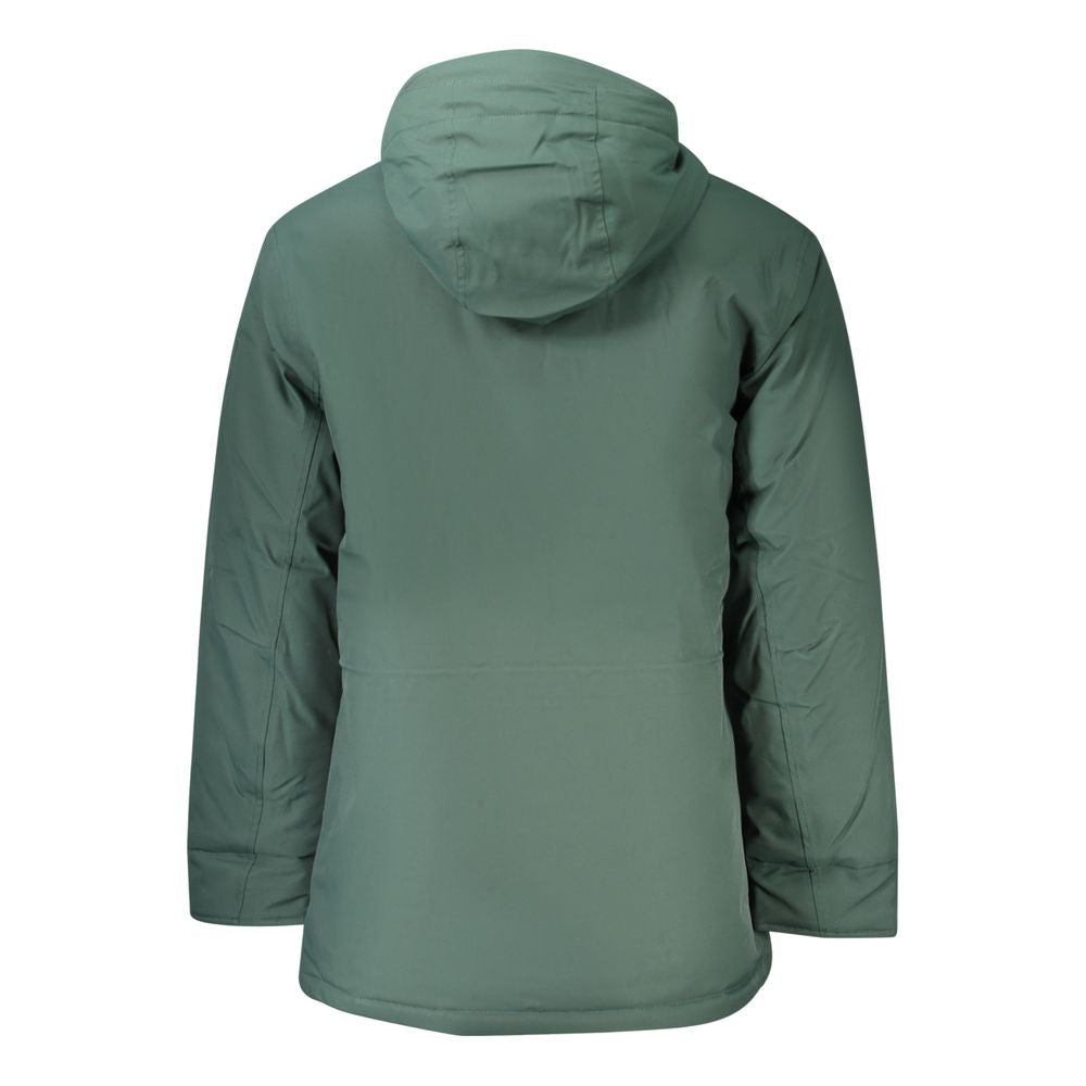 Hooded Parka by Timberland for men in stretch polyester green presents a decadent silhouette, showcasing the decadent hooded neckline and functional pockets & hooded for a premium, weather-ready look.