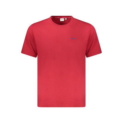 T-Shirt by Pepe Jeans for men in organic cotton red showcases a fashionable silhouette, elegantly detailed with a fashionable and for a sophisticated, high-fashion look.