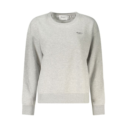 Sweatshirt by Pepe Jeans for women in organic cotton & polyester gray & print features an enviable silhouette, showcasing a premium and refined crew neckline for a truly enviable finish.