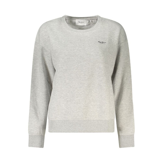 Sweatshirt by Pepe Jeans for women in organic cotton & polyester gray & print features an enviable silhouette, showcasing a premium and refined crew neckline for a truly enviable finish.