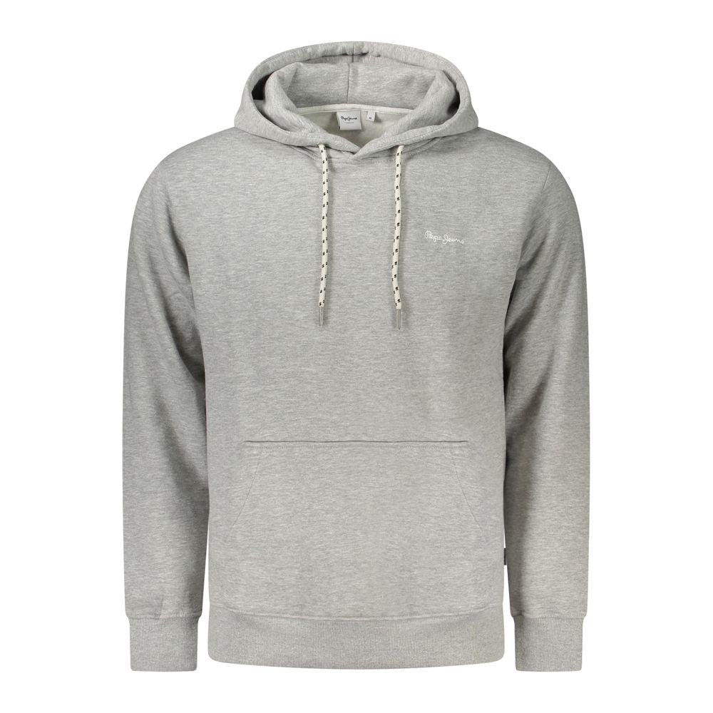Hooded Sweatshirt Hoodie by Pepe Jeans for men in cotton polyester gray features an avant-garde silhouette, showcasing a sophisticated hooded neckline and detail for a truly avant-garde finish.