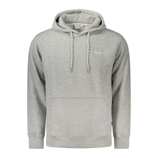Hooded Sweatshirt Hoodie by Pepe Jeans for men in cotton polyester gray features an avant-garde silhouette, showcasing a sophisticated hooded neckline and detail for a truly avant-garde finish.