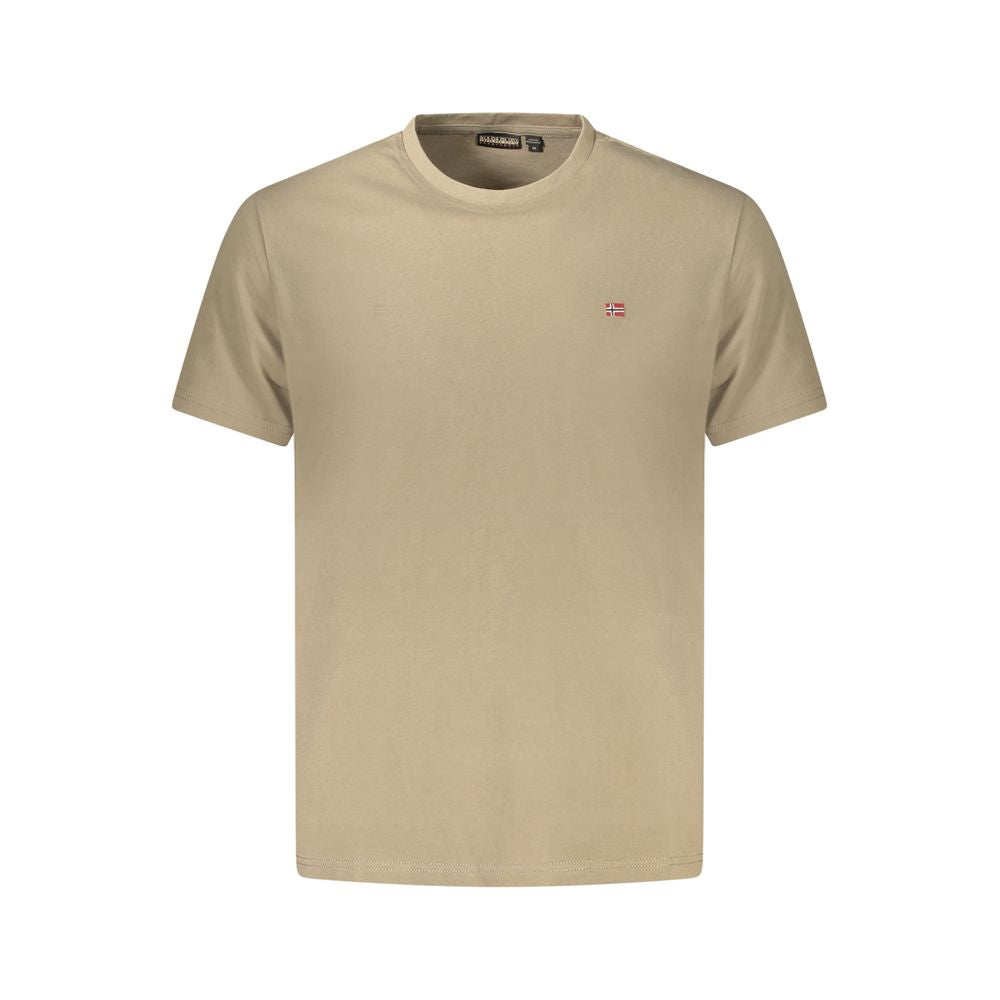T-Shirt by Napapijri for men in cotton brown features an on trend silhouette, perfectly showcasing a on trend and crew neckline for an elevated aesthetic.