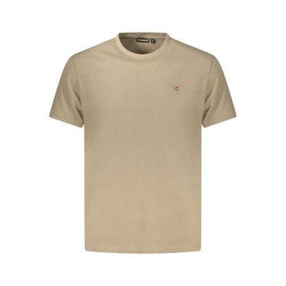 T-Shirt by Napapijri for men in cotton brown features an on trend silhouette, perfectly showcasing a on trend and crew neckline for an elevated aesthetic.