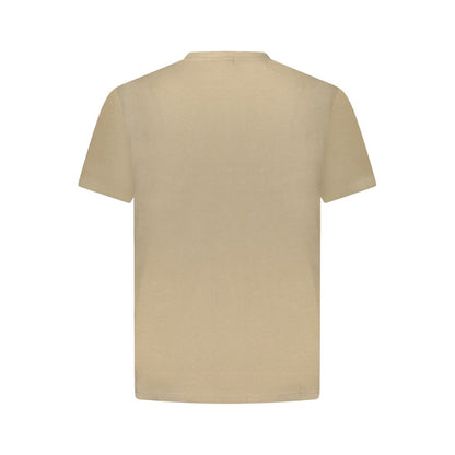 T-Shirt by Napapijri for men in cotton brown showcases a chic silhouette, artfully detailed with a chic crew neckline and for a chic finish.