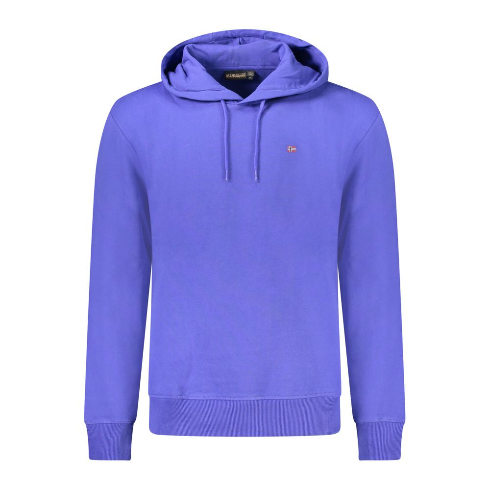 Hooded Sweatshirt Hoodie by Napapijri for men in cotton polyester blue & signature showcases a city-ready silhouette, artfully detailed with a signature hooded neckline and for a city-ready finish.