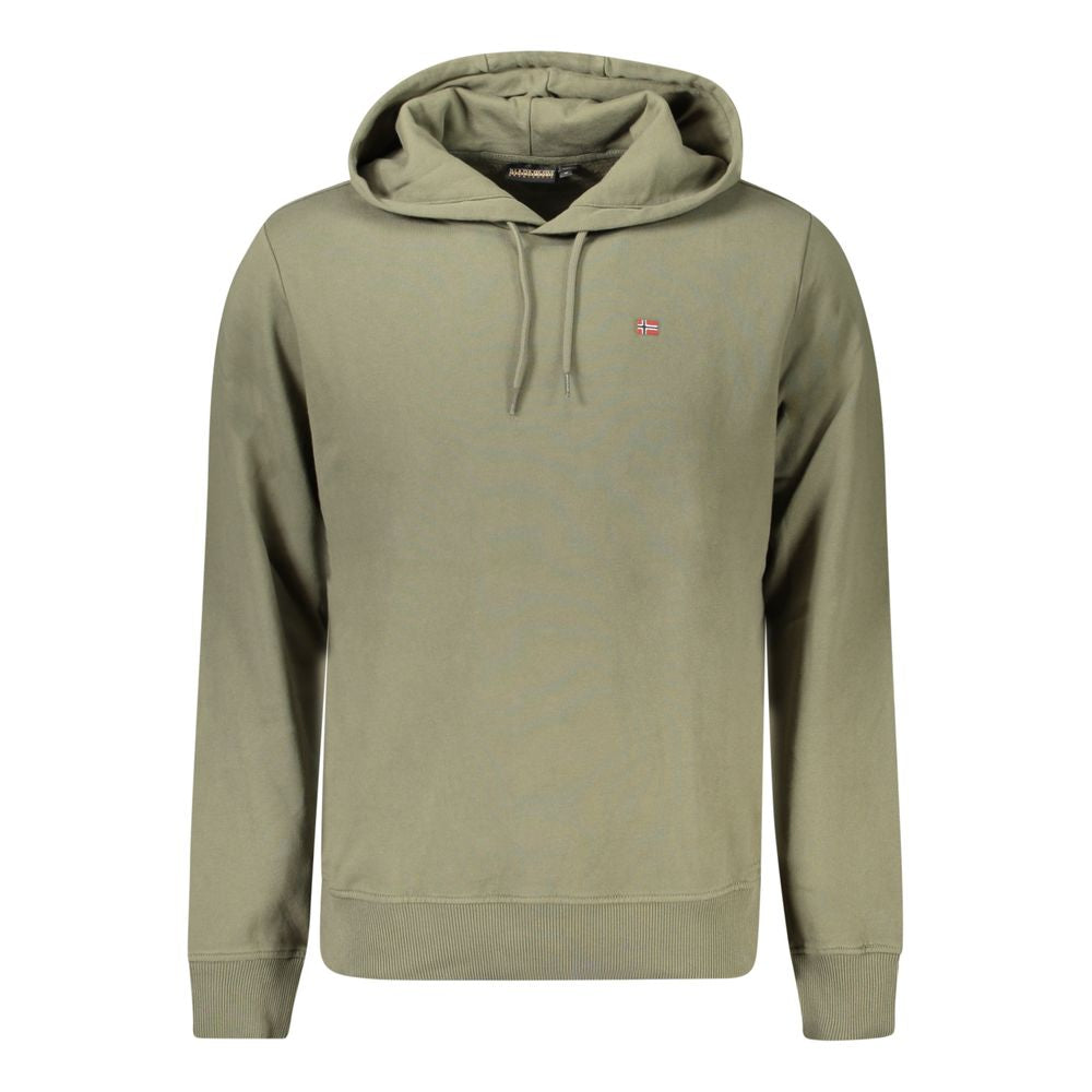 Hooded Sweatshirt Hoodie by Napapijri for men in cotton polyester green showcases a city-ready silhouette, artfully detailed with a signature hooded neckline and for a city-ready finish.