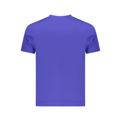 T-Shirt by Napapijri for men in cotton blue showcases a fashionable silhouette, elegantly detailed with a fashionable and for a sophisticated, high-fashion look.