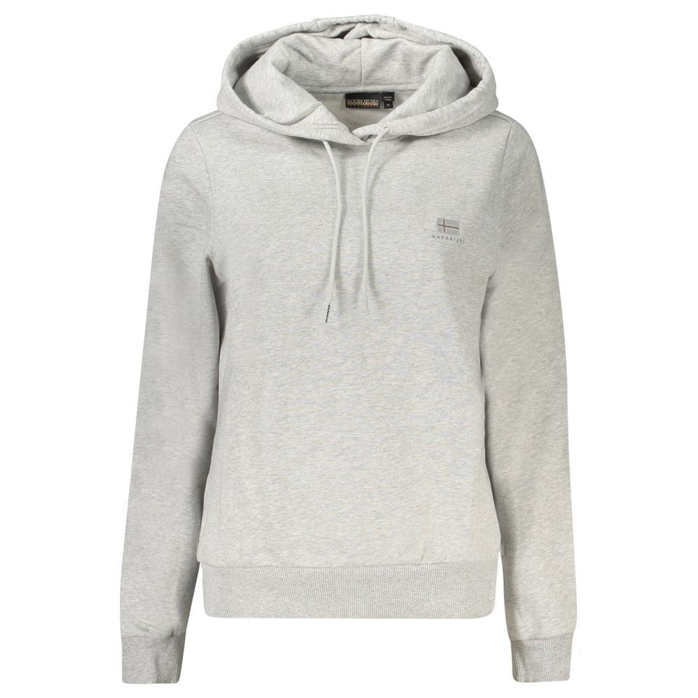 Hooded Sweatshirt Hoodie by Napapijri for women in cotton polyester gray showcases a city-ready silhouette, artfully detailed with a signature hooded neckline and for a city-ready finish.