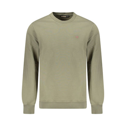 Sweatshirt by Napapijri for men in organic cotton & polyester green features an enviable silhouette, showcasing a premium and refined crew neckline for a truly enviable finish.