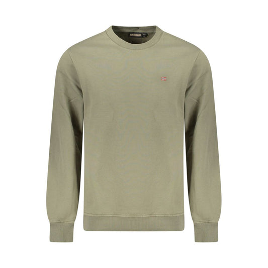 Sweatshirt by Napapijri for men in organic cotton & polyester green features an enviable silhouette, showcasing a premium and refined crew neckline for a truly enviable finish.