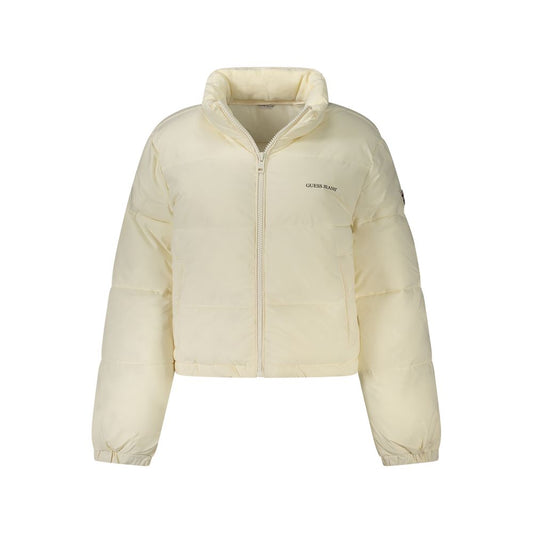 Overcoat by Guess Jeans for women in polyester white showcases a architectural silhouette, artfully detailed with a distinctive and functional thermal & pockets for a architectural finish.