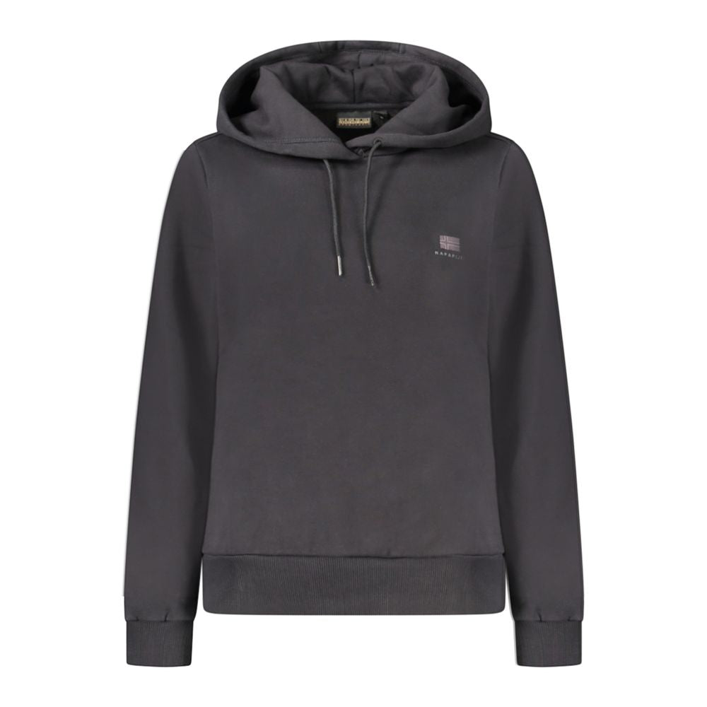 Hooded Sweatshirt Hoodie by Napapijri for women in cotton polyester black features a slouchy chic silhouette, detailed with a slouchy chic and a signature hooded neckline for an elevated aesthetic.