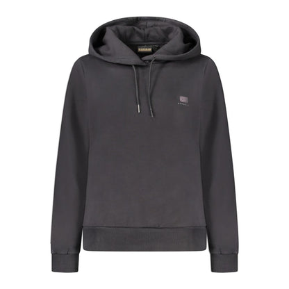 Hooded Sweatshirt Hoodie by Napapijri for women in cotton polyester black features a slouchy chic silhouette, detailed with a slouchy chic and a signature hooded neckline for an elevated aesthetic.