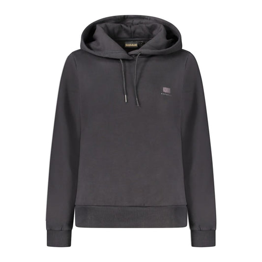 Hooded Sweatshirt Hoodie by Napapijri for women in cotton polyester black features a slouchy chic silhouette, detailed with a slouchy chic and a signature hooded neckline for an elevated aesthetic.